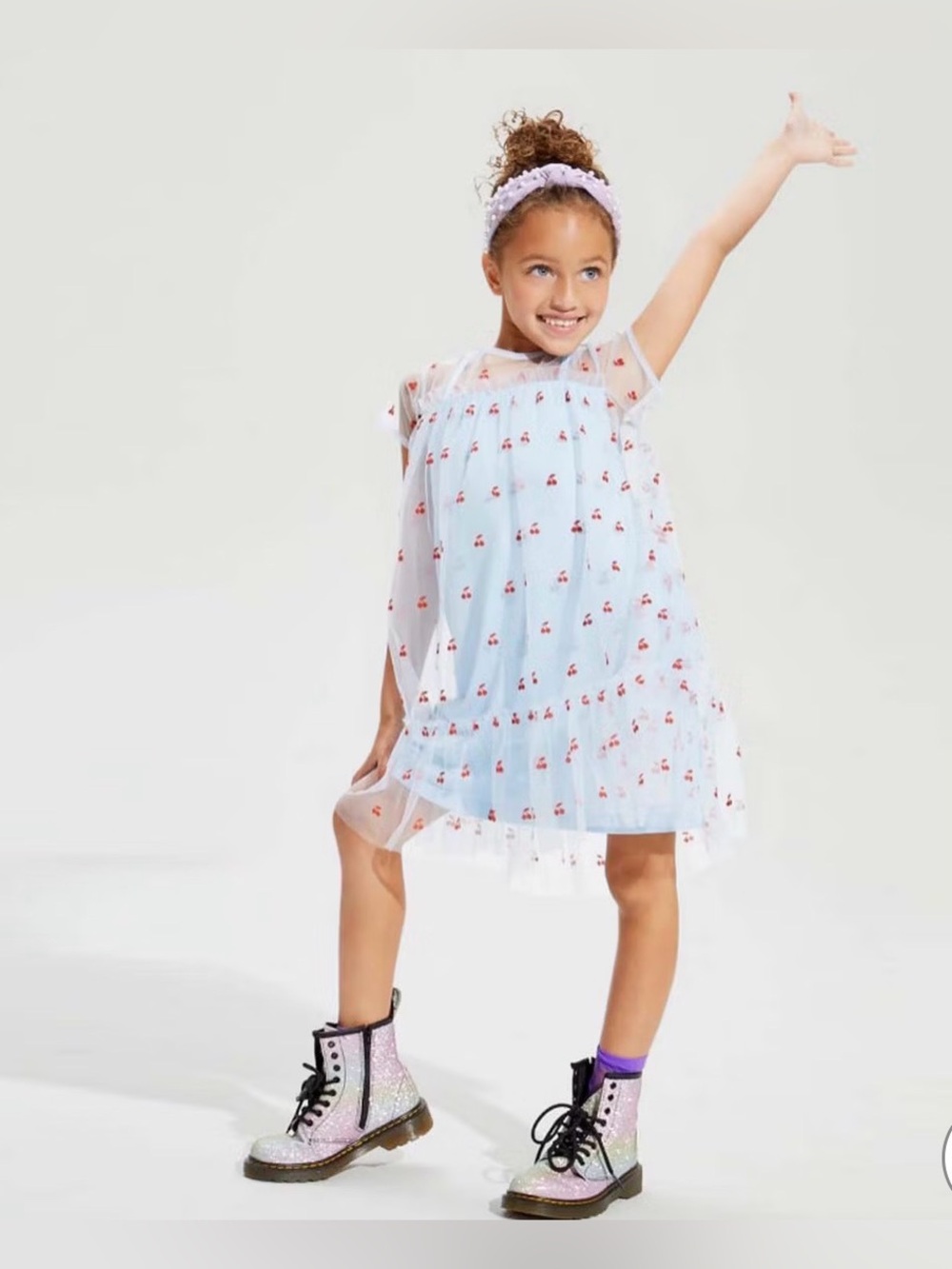 Rockets of Awesome Cherry Tulle Dress for Girls Sz 12 - Picture 3 of 9